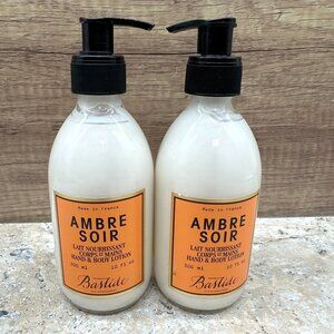 Set of 2 Bastide Ambre Soir Hand & Body Lotion 10oz 300ml French Made New